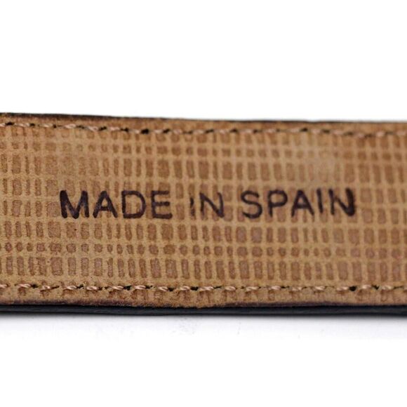 Tommy Bahama Spain BLACK GENUINE CROCODILE 3/4"Wd DRESS WOMEN'S BELT Size L (C71 - Picture 10 of 16